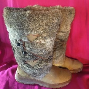 Oscar WINNA Fur Snow Boots Italy Size 9 (40) EUC